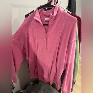 Offline by Aerie Pink Quarter-Zip Pullover